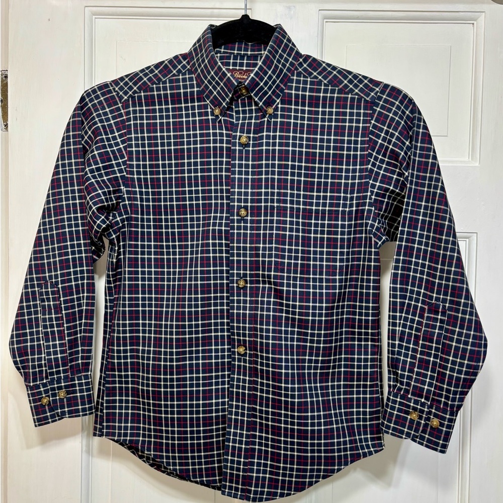 Brooks Brothers Boys size small button up plaid dress shirt
